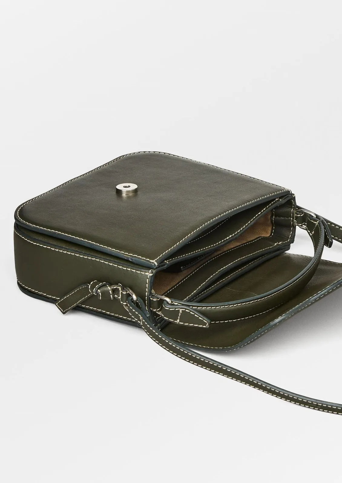 Iris Bag in Contrast Stitch Leather