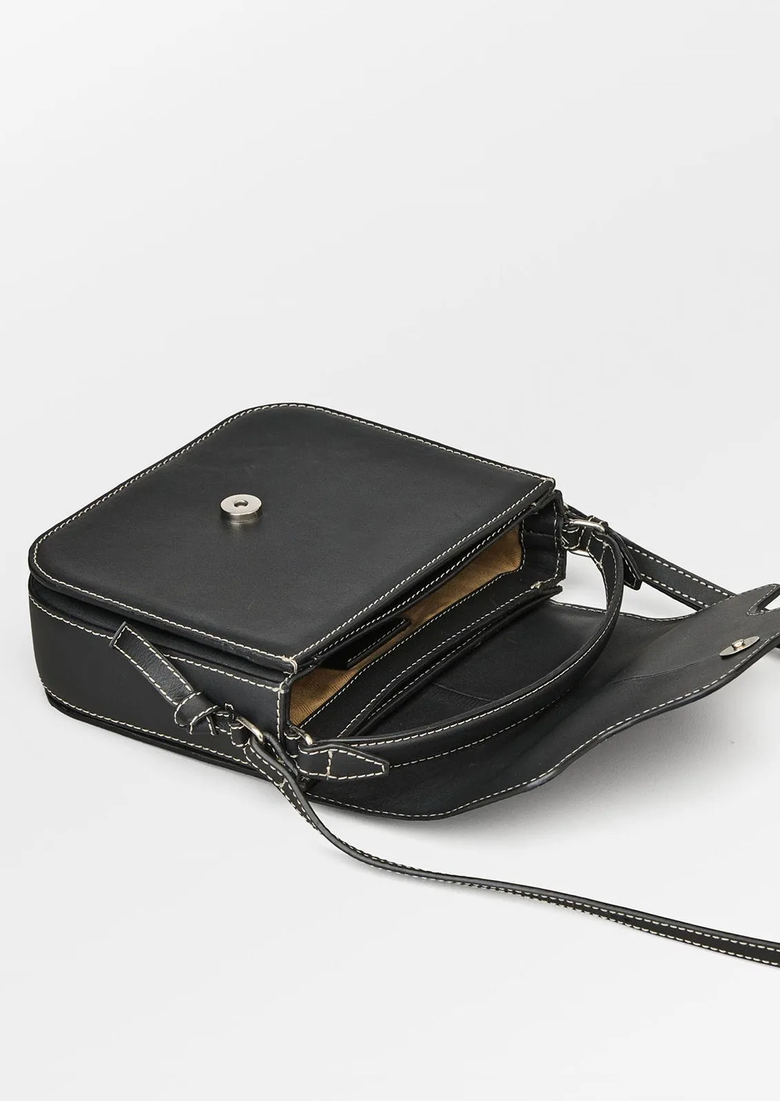 Iris Bag in Contrast Stitch Leather