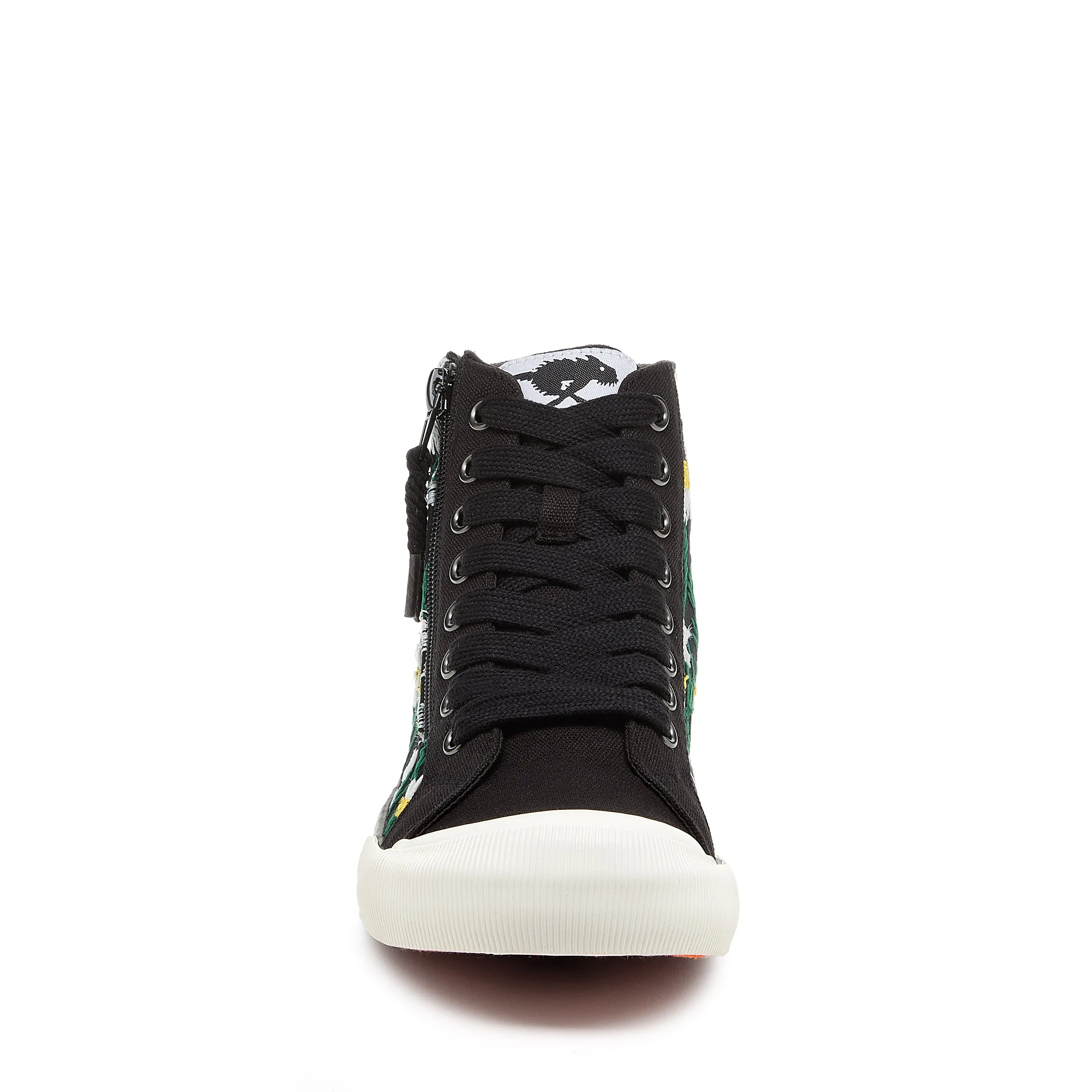 Jazzin Embroidered Floral Black High Top Sneaker