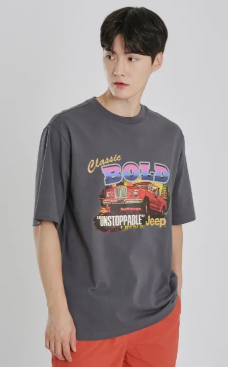 JEEP  |Unisex Street Style Logo Graphic Prints T-Shirts