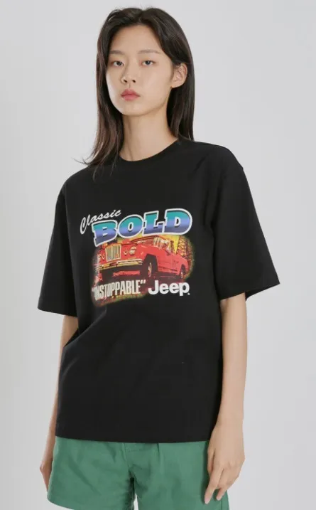 JEEP  |Unisex Street Style Logo Graphic Prints T-Shirts