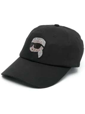 Karl Lagerfeld K/Ikonik 2.0 Rhinestones Cap Black