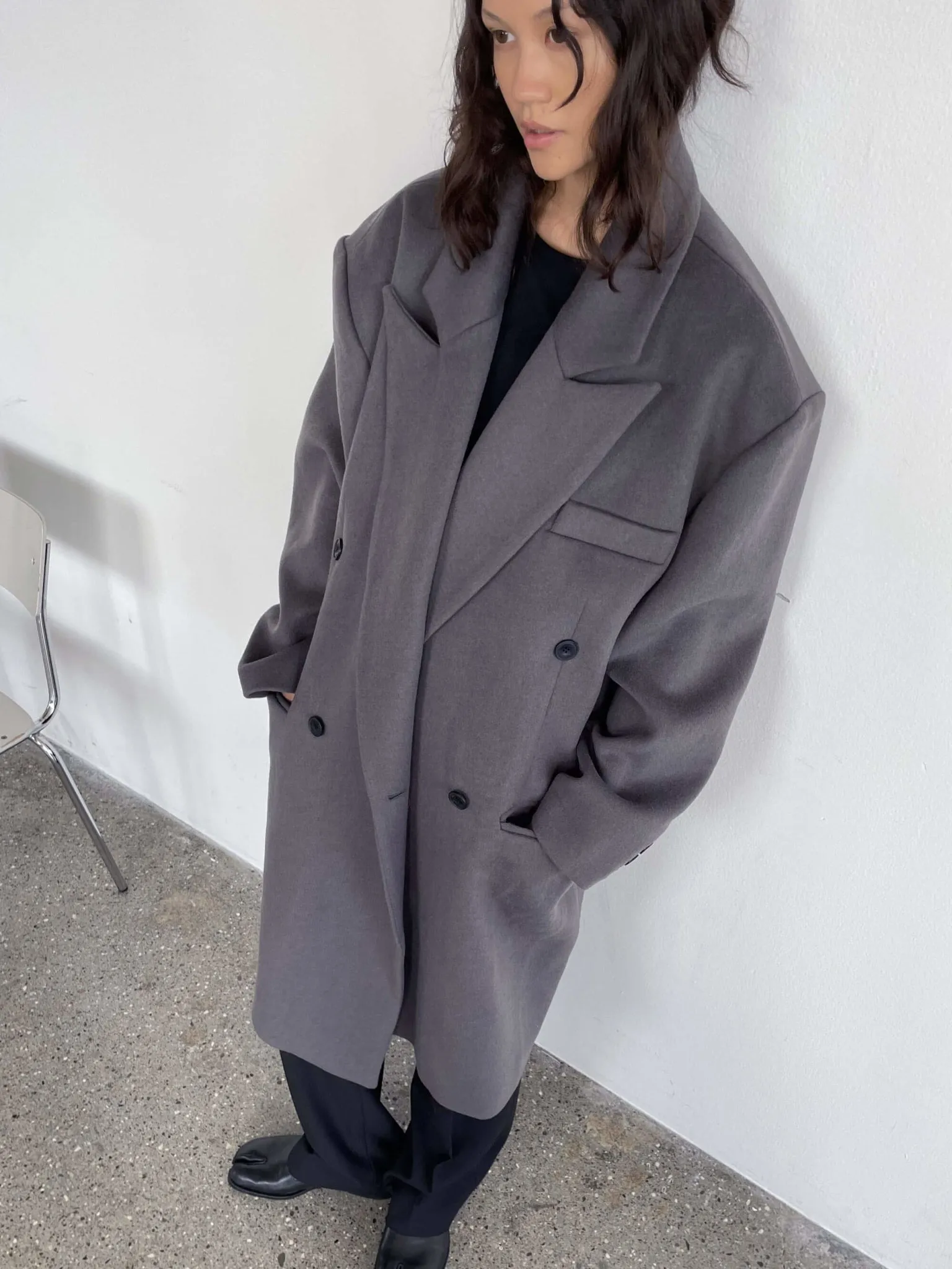 KYLIE WOOL COAT - GREY