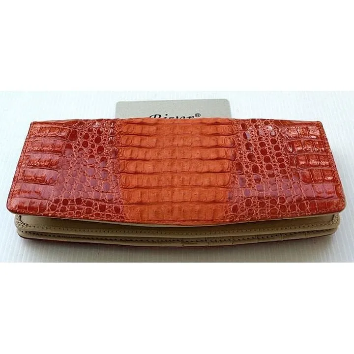 Light Orange Twotone Crocodile Womens Wallet