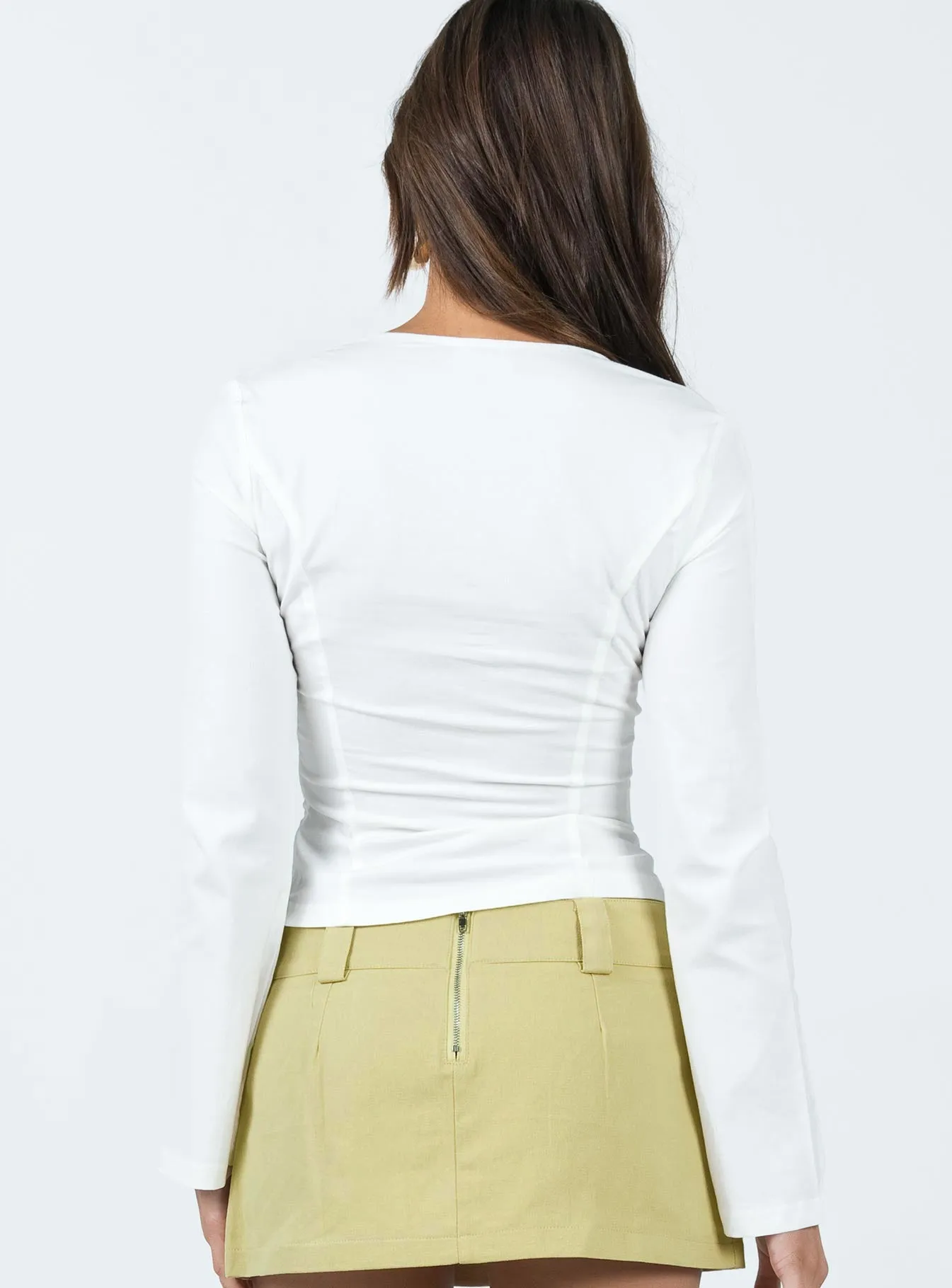 Linsley Long Sleeve Top White