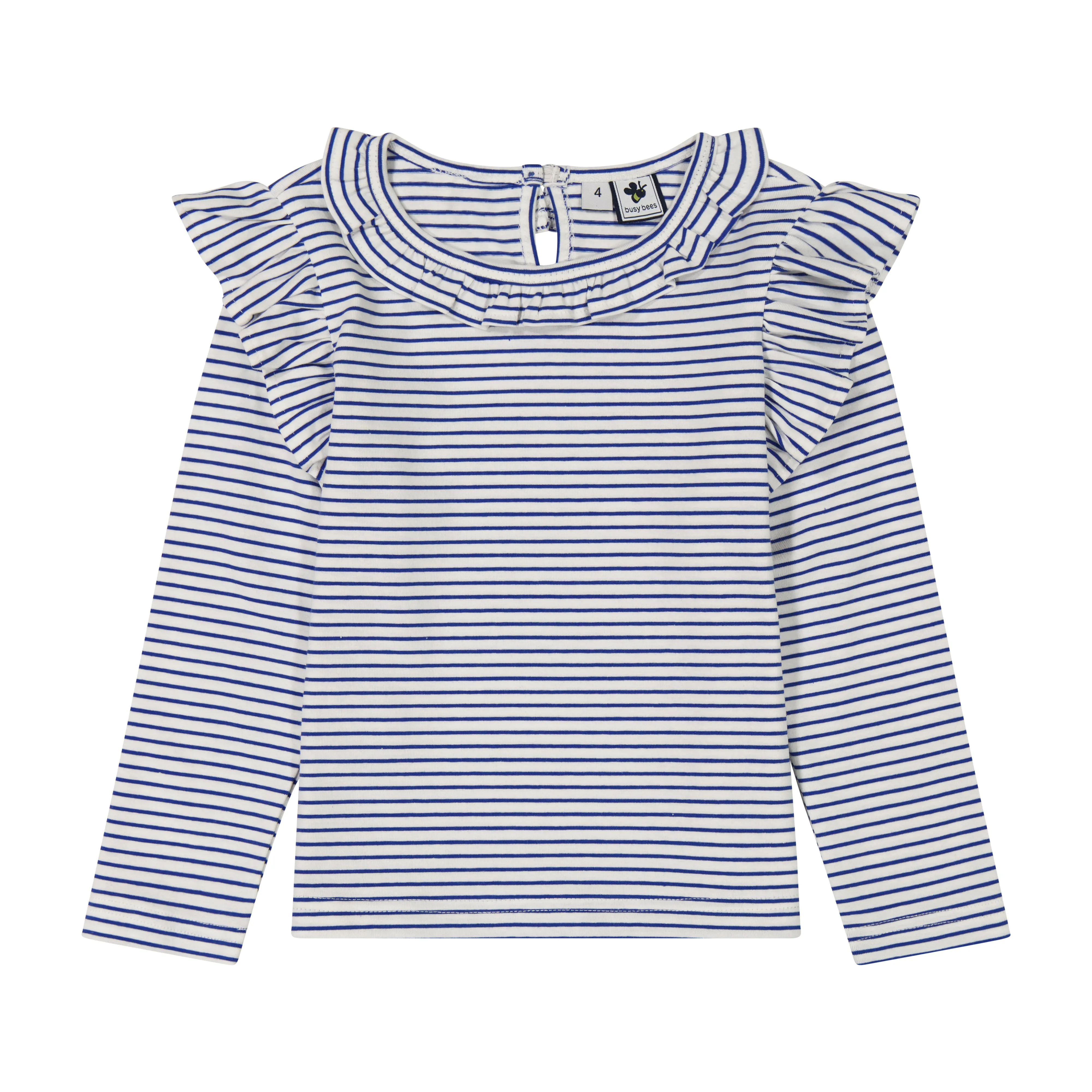 Luna Girls Ruffle Top Blue Stripe