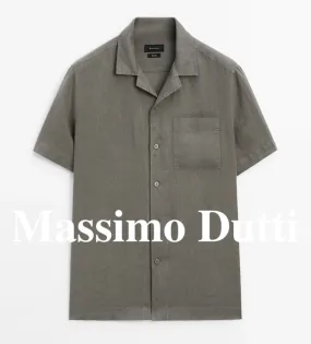 Massimo Dutti  |Linen Short Sleeves Shirts