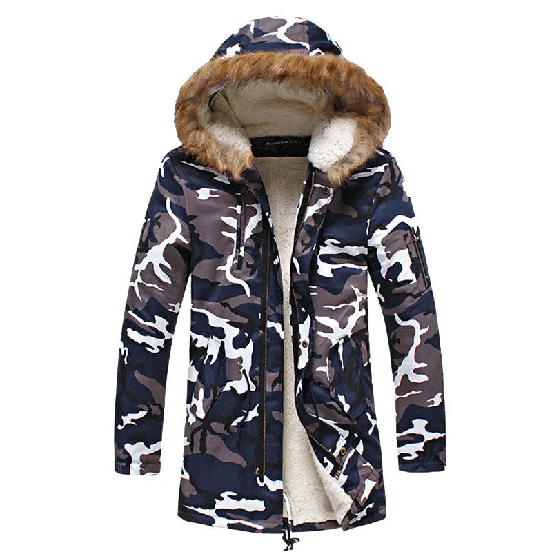 Men Camouflage Veste Homme Jackets Jaqueta Masculina Men's Casual Slim Fit Padded Cotton Hooded Jackets SM6