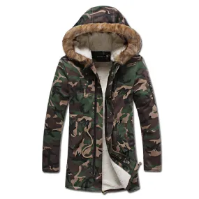 Men Camouflage Veste Homme Jackets Jaqueta Masculina Men's Casual Slim Fit Padded Cotton Hooded Jackets SM6