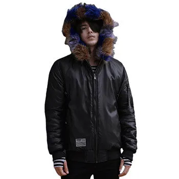 Men Cotton Jackets with Fur Coats Jaqueta Masculina Men's Casual Slim Fit Padded Hooded Veste Homme Jackets SM6