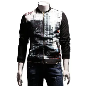 Men Floral Jackets and Coats Outwear Jaqueta Masculina Men's Casual Slim Fit Large Size Zipper Jackets SM6