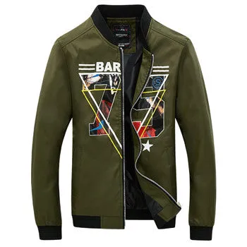 Men Floral Zipper Jackets Coats Outwear Jaqueta Masculina Men Casual Slim Fit Large Size Veste Homme Jackets SM6