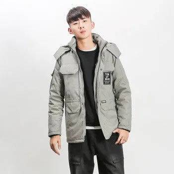 Men Jackets and Coats Jaqueta Masculina Men's Casual Slim Fit Padded Cotton Hooded Veste Homme Jackets SM6