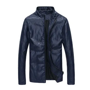 Men Leather Pu Jackets and Coats Men's Casual Slim Fit Large Size Jackets Coats Cardigans Outwear SM6