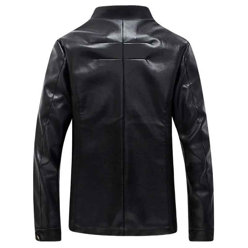 Men Leather PU Zipper Jackets Coats Outwear Jaqueta Masculina Men's Casual Slim Fit Large Size Jackets SM6