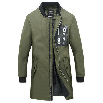 Men Medium Long Parkas Jaqueta Masculina Veste Homme Parkas Men's Casual Slim Fit Zipper Jackets Coats SM6