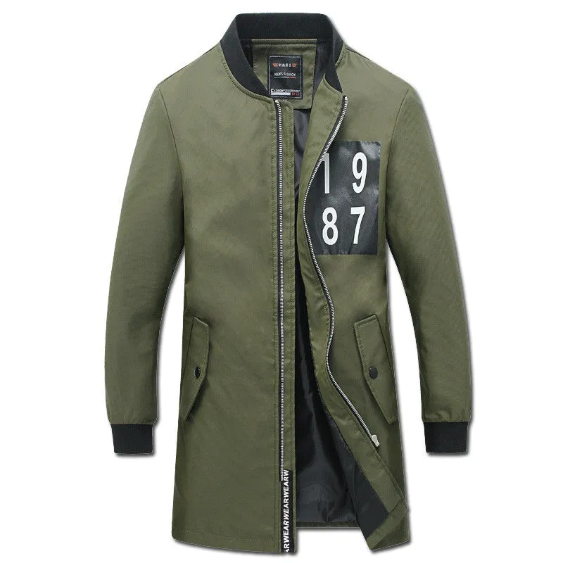 Men Medium Long Parkas Jaqueta Masculina Veste Homme Parkas Men's Casual Slim Fit Zipper Jackets Coats SM6