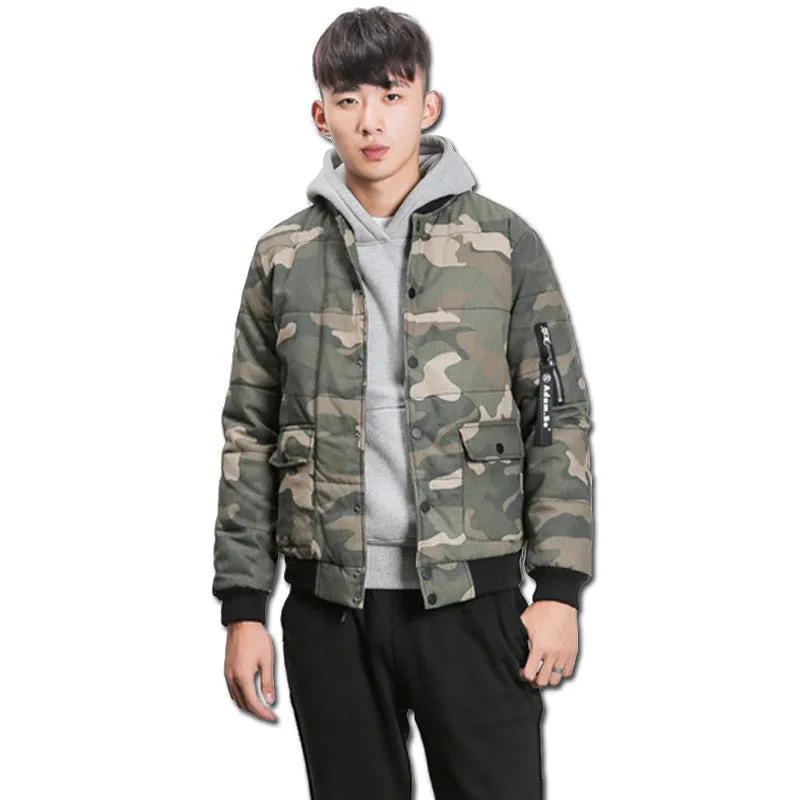 Men Padded Cotton Camouflage Jackets Veste Homme Jackets Men's Casual Slim Fit Zipper Jackets Jaqueta Hombre SM6