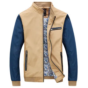 Men Patchwork Zipper Jackets Coats Jaqueta Masculina Men's Casual Slim Fit Large Size Veste Homme Jackets SM6