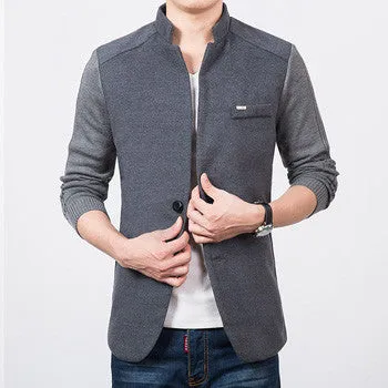 Men SM6azers and Jackets Jaqueta Masculina Cardigans Men's Casual Slim Fit Long Sleeved SM6azers Veste Homme Jackets SM6