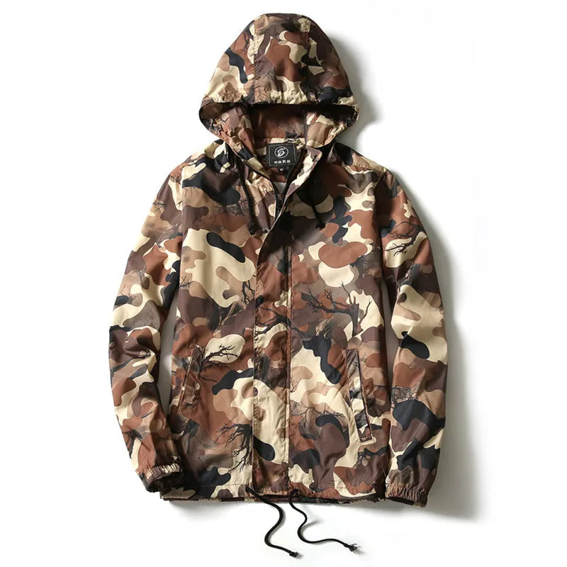 Men Zipper Hooded Camouflage Jackets and Coats Hombre Jaqueta Masculina Men's Casual Slim Fit Jackets Hombre SM6