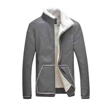 Men Zipper Leather PU Jackets Coats Outwear Men's Casual Slim Fit Large Size Veste Homme Jackets Jaqueta Masculina SM6