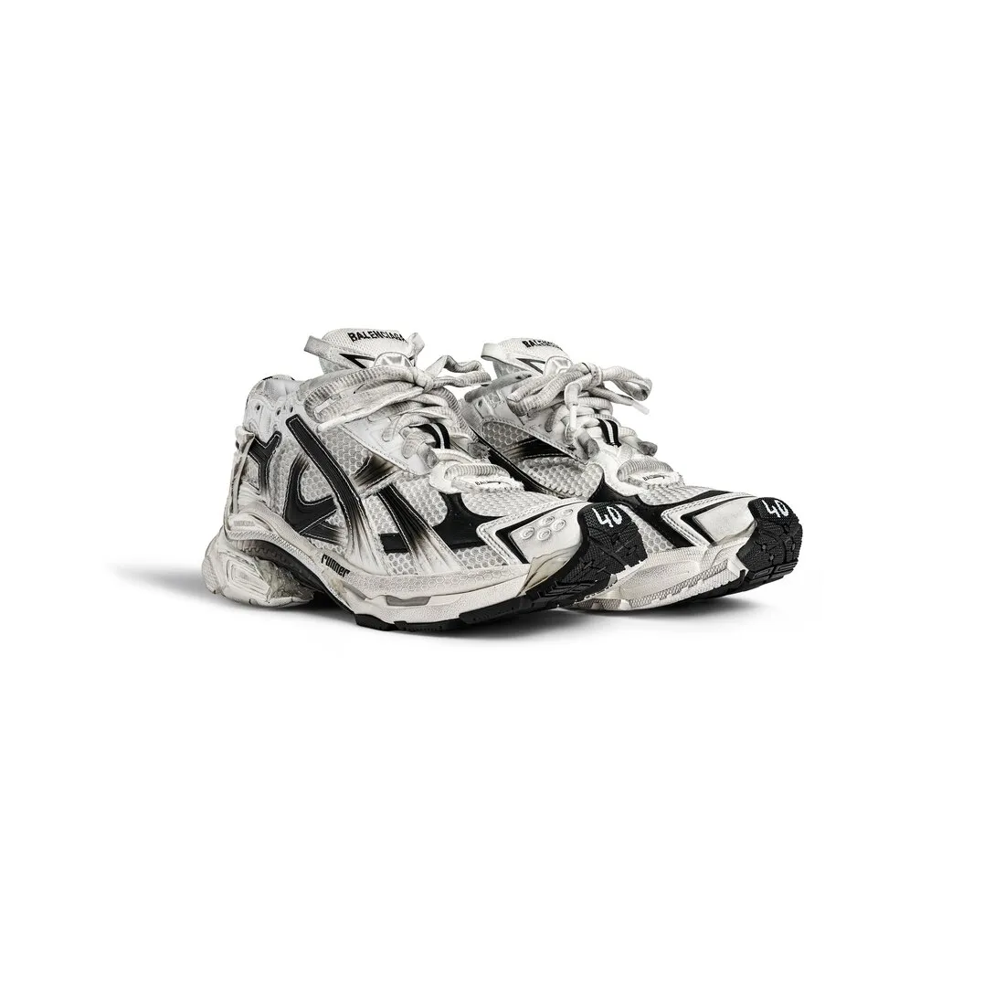      Men's Runner Gradient Sneaker  in White/black 