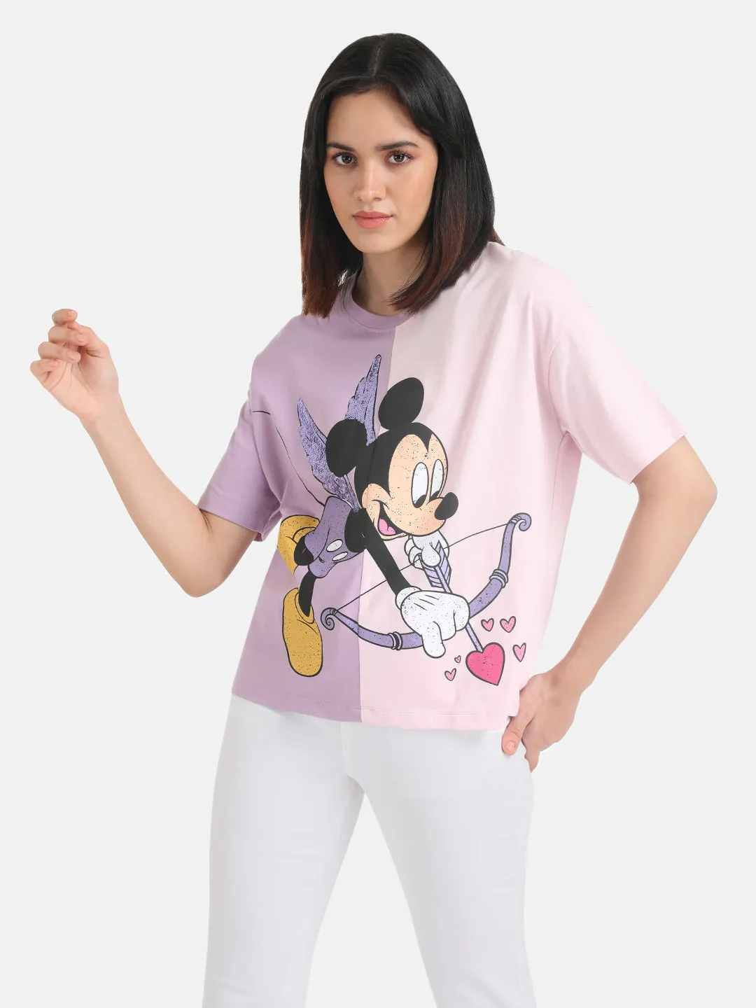 Mickey Mouse  Disney Printed T-Shirt With Sequin Work