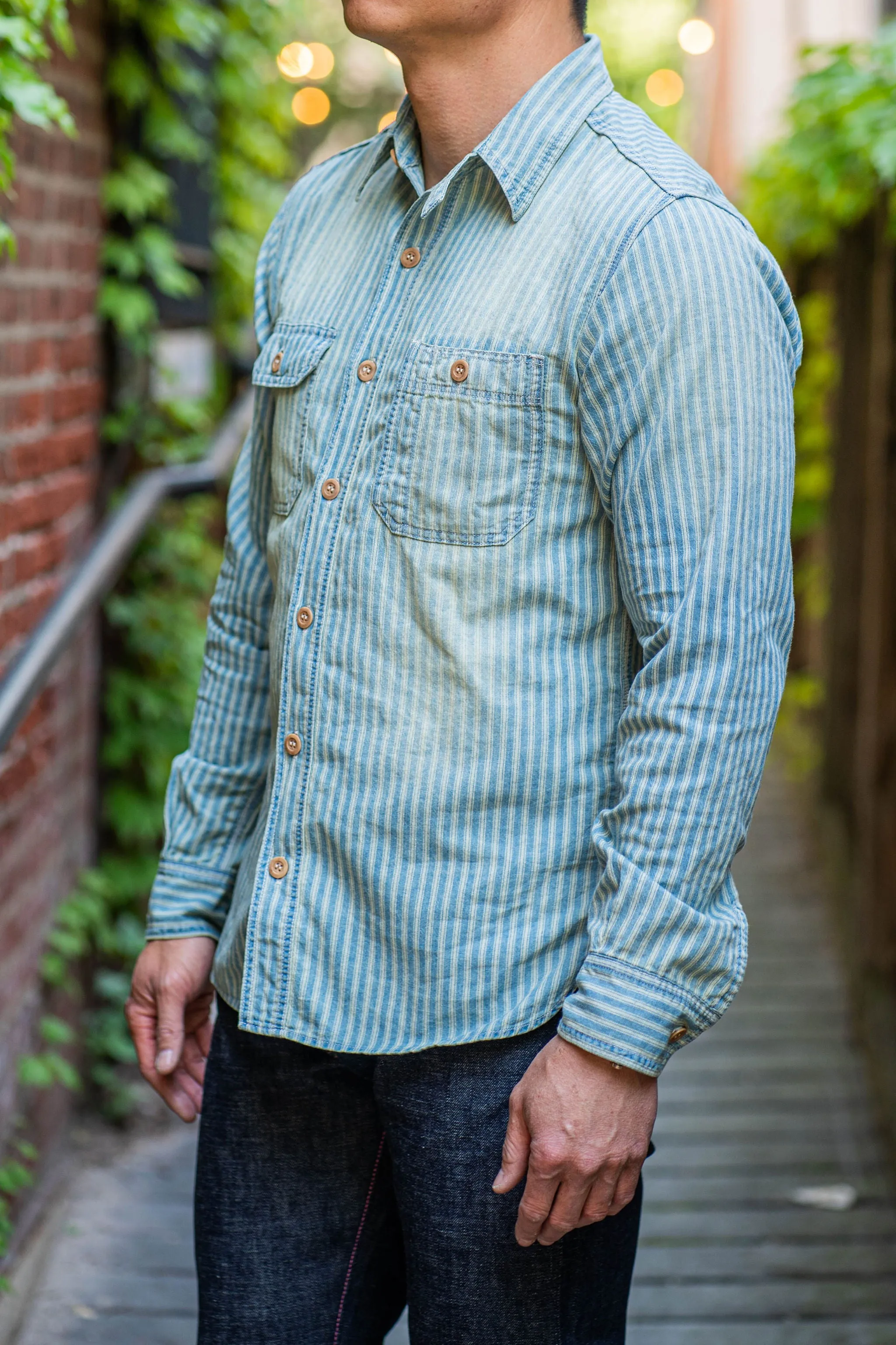 Momotaro Indigo Stripe Work Shirt