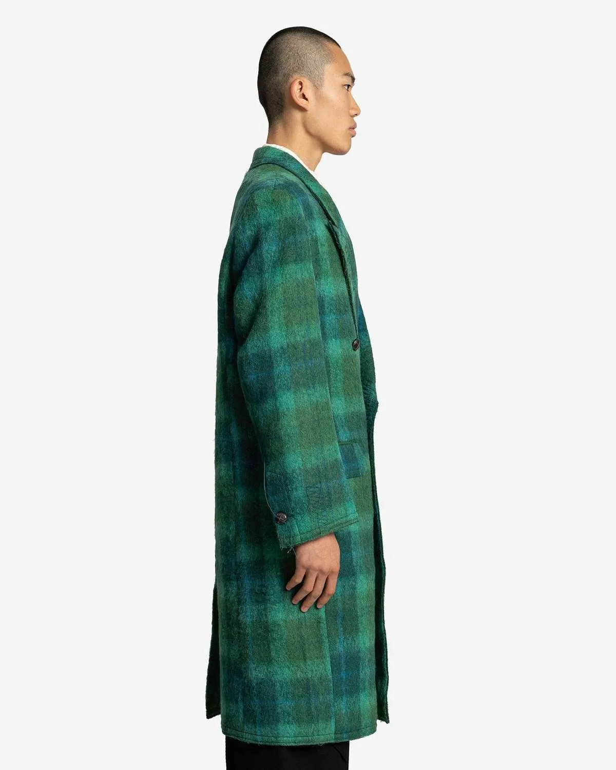 Moriens Double Breasted Coat - Green/Blue