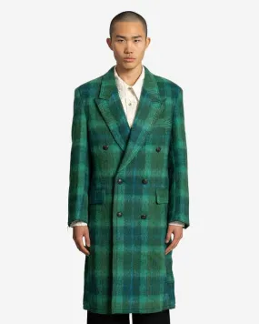 Moriens Double Breasted Coat - Green/Blue