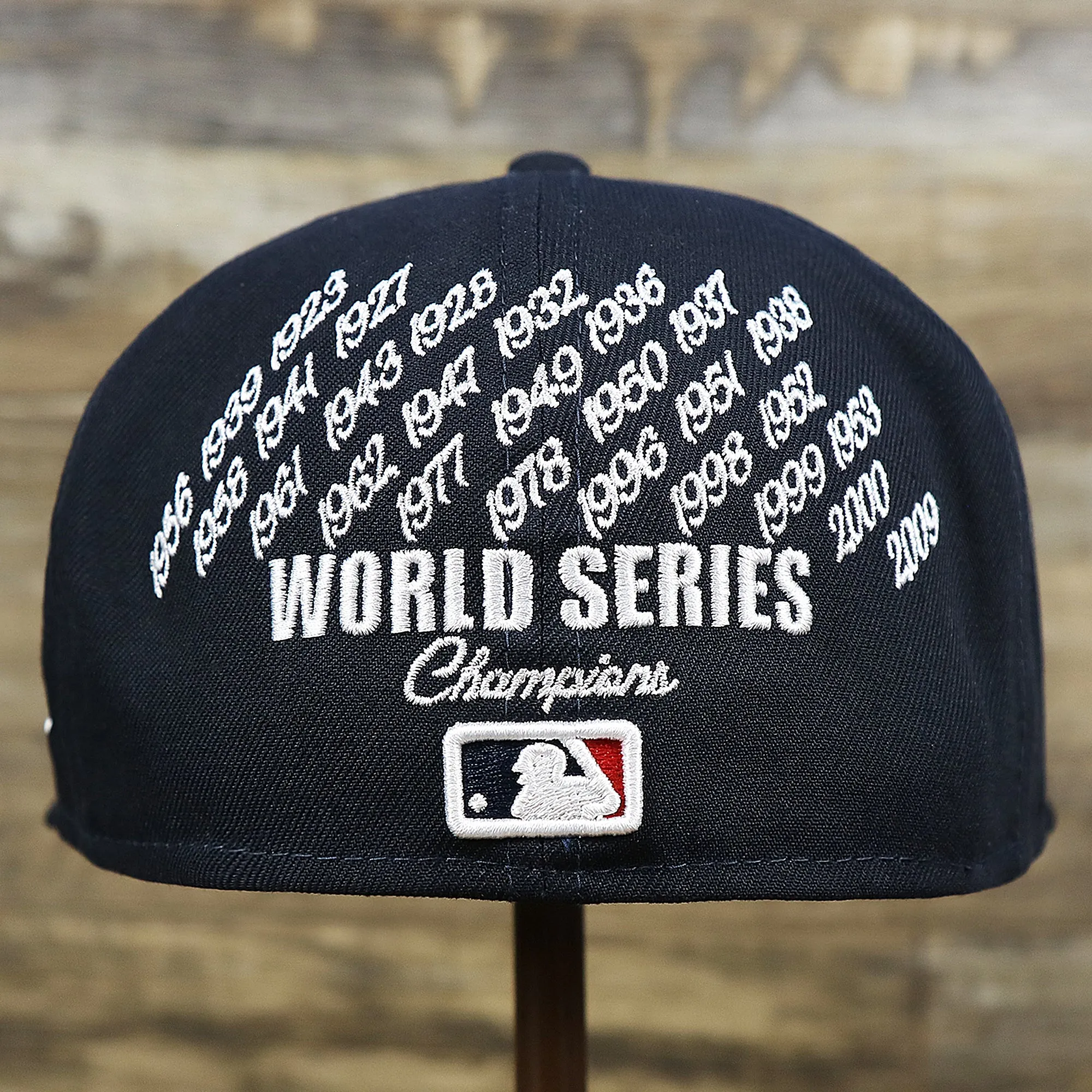 New York Yankees Crown Champions Gray Bottom World Championship Wins Embroidered Fitted Cap | Navy Blue 59Fifty Cap