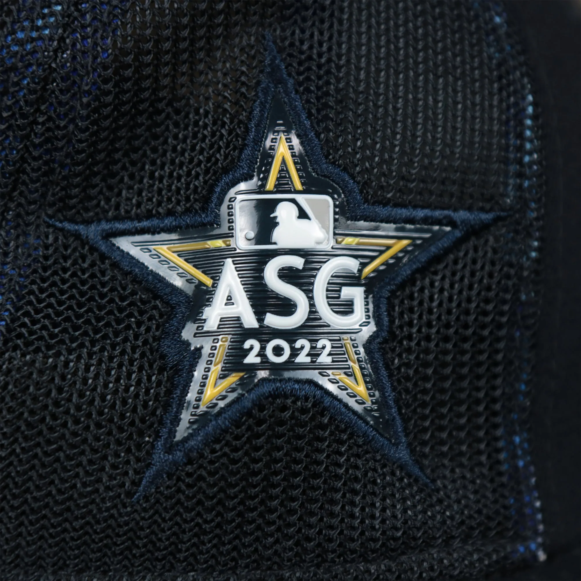 New York Yankees Metallic All Star Game MLB 2022 Side Patch 39Thirty Mesh FlexFit Cap | ASG 2022 Navy Blue 39Thirty Cap