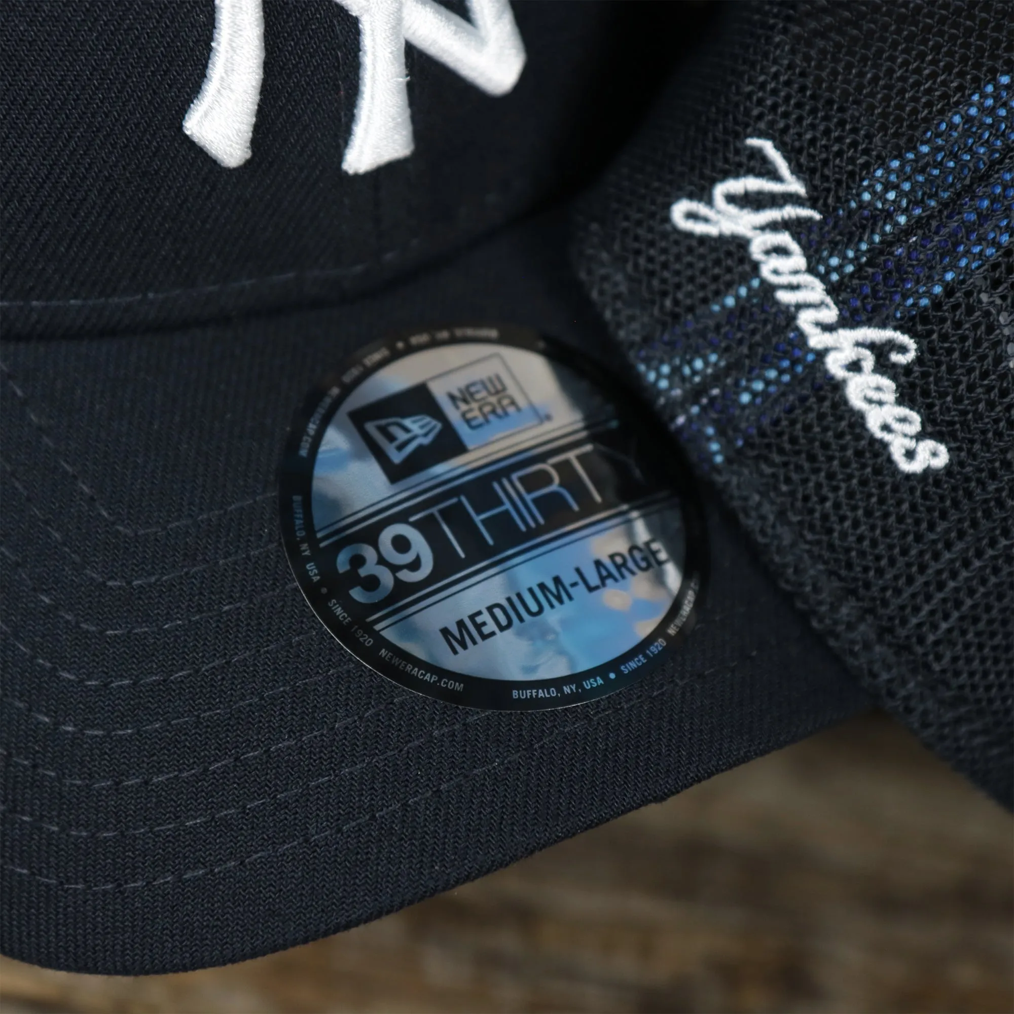 New York Yankees Metallic All Star Game MLB 2022 Side Patch 39Thirty Mesh FlexFit Cap | ASG 2022 Navy Blue 39Thirty Cap