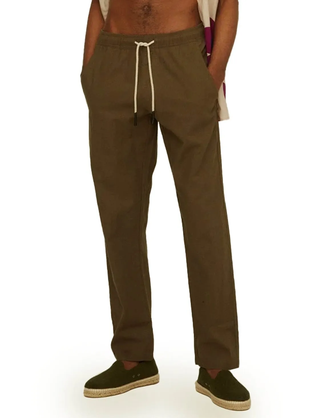 OAS Linen Long Pants Army