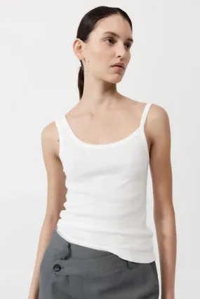 Organic Cotton Asymmetric Tank - White