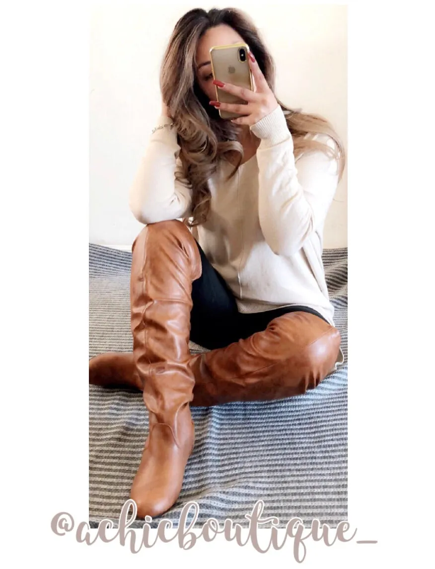 Over The Knee Boots- Tan