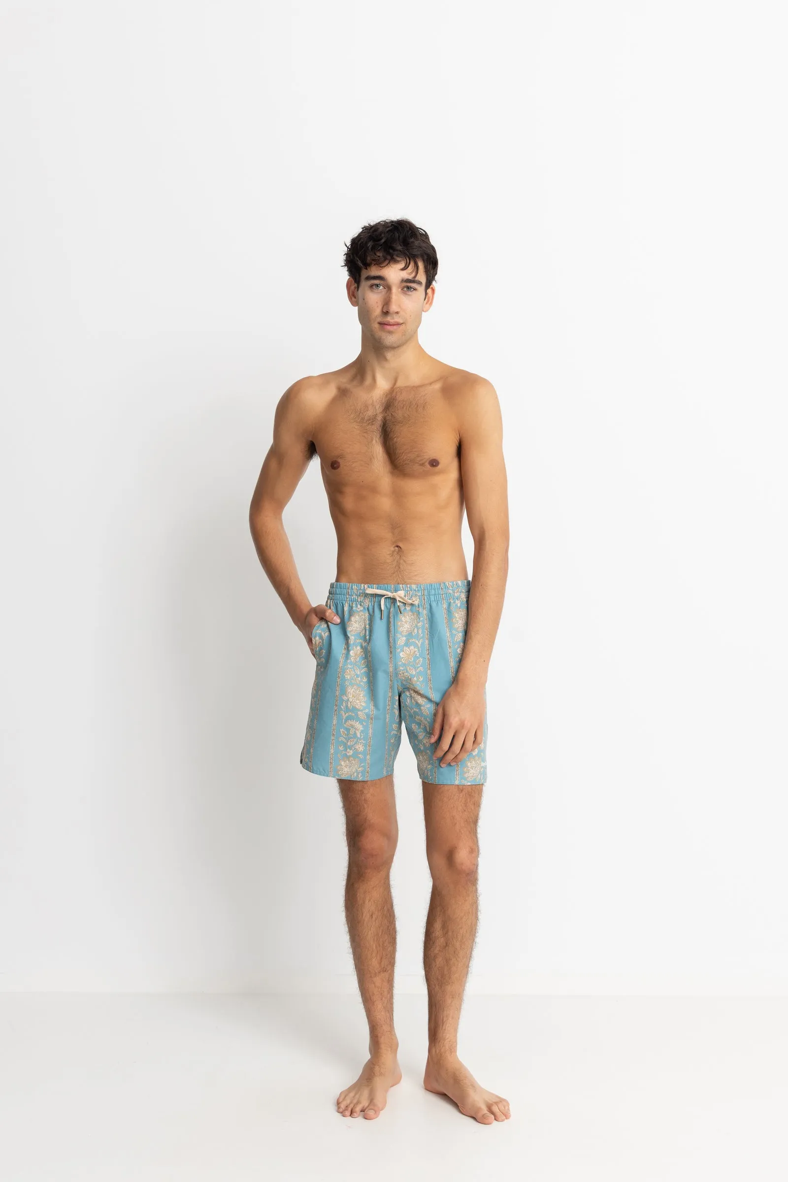 Paisley Stripe Beach Short Slate