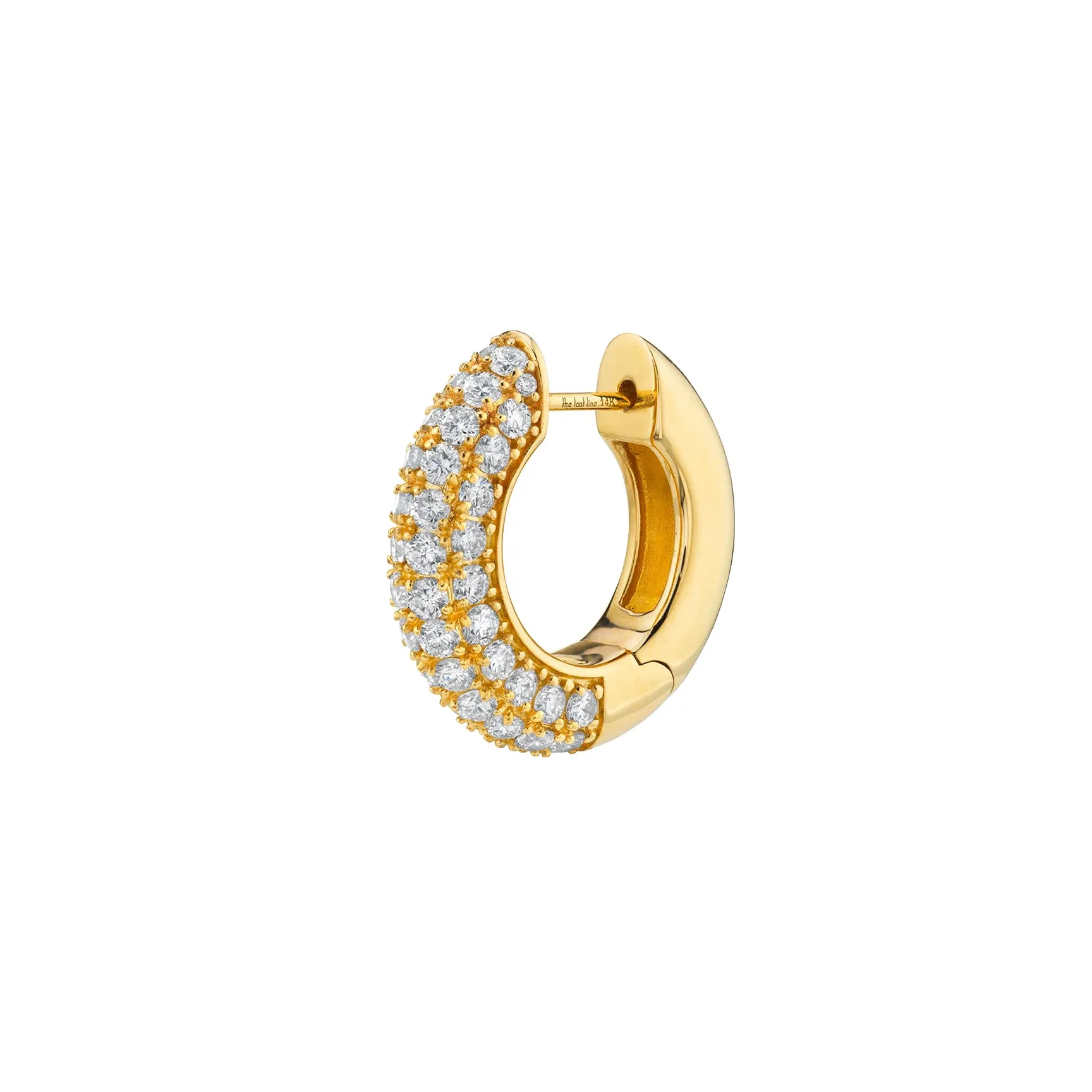 Pavé Wide Hoop #3 - White Diamond / 14k Yellow Gold