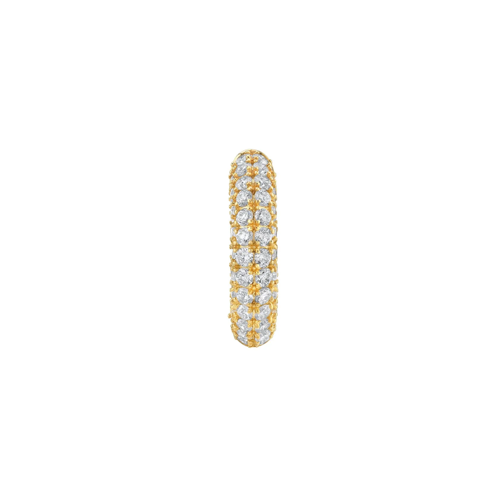 Pavé Wide Hoop #3 - White Diamond / 14k Yellow Gold