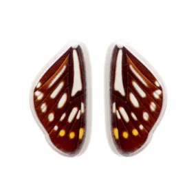 Pendants, Butterfly Wings, Brown, Resin, 36mm