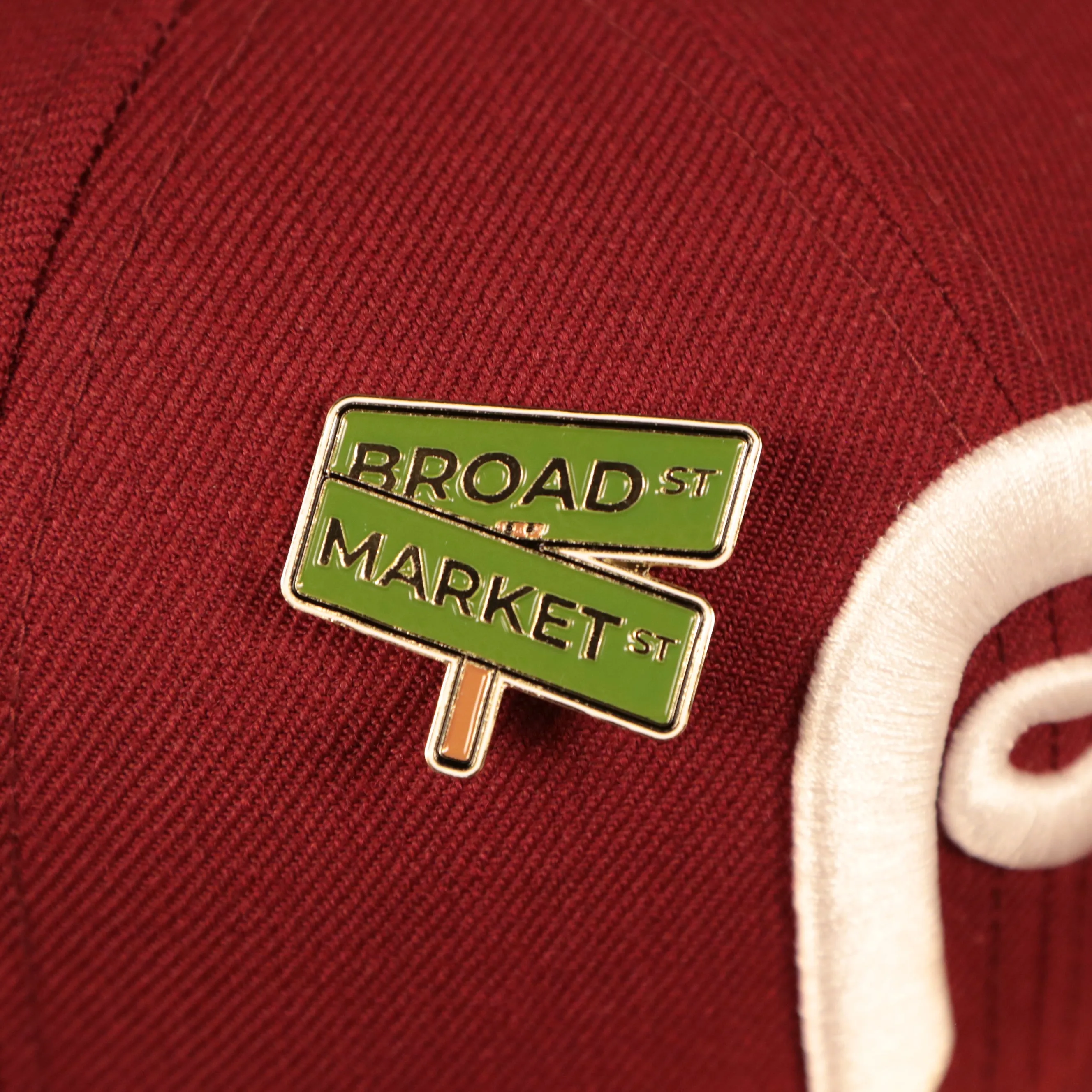 Philadelphia Broad And Market Sign Fitted Cap Pin | Enamel Pin For Hat