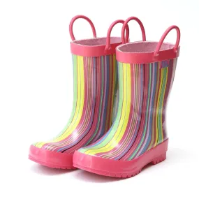 Pluie Pink Stripe Rain Boot