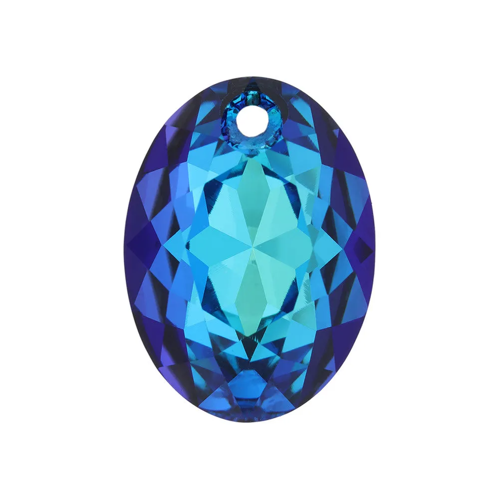 PRESTIGE Crystal, #6438 Elliptic Cut Pendant 16mm, Crystal Bermuda Blue (1 Piece)