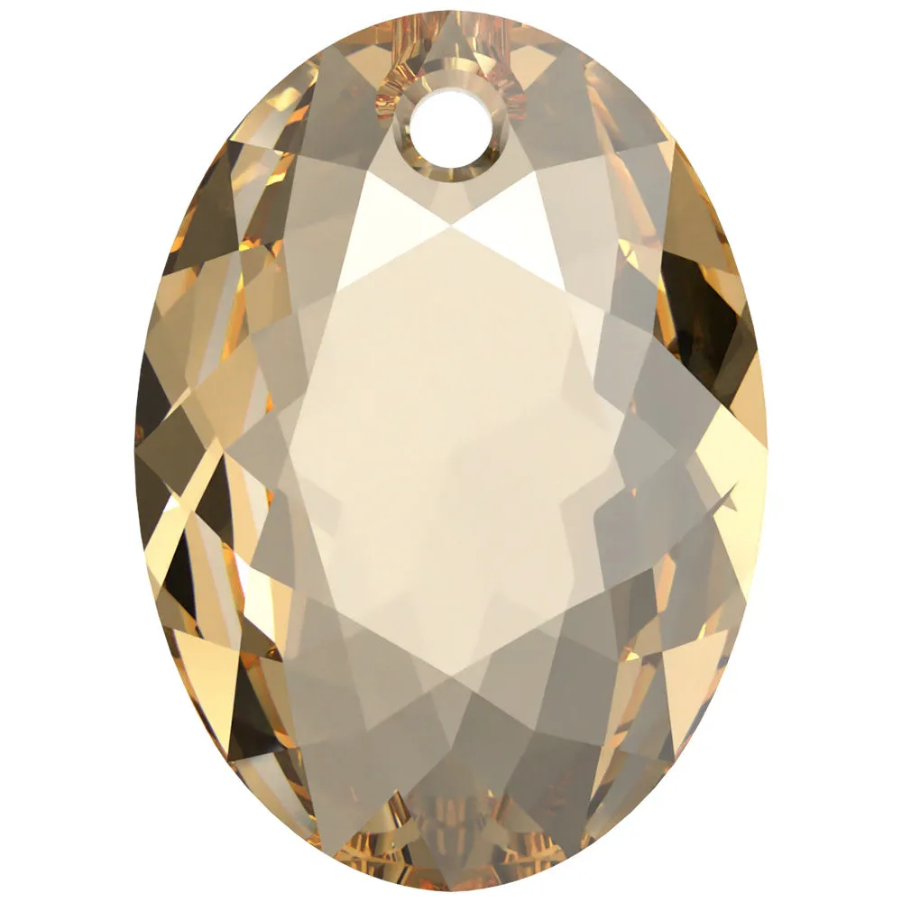 PRESTIGE Crystal, #6438 Elliptic Cut Pendant 16mm, Crystal Golden Shadow (1 Piece)