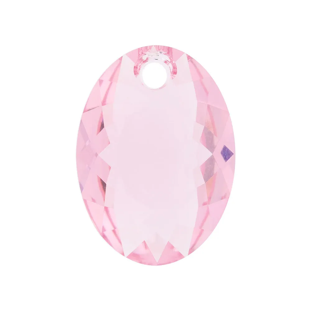 PRESTIGE Crystal, #6438 Elliptic Cut Pendant 16mm, Light Rose (1 Piece)