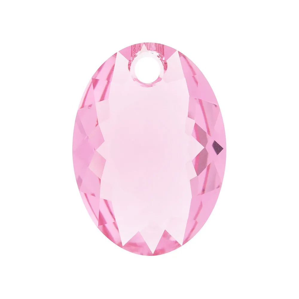 PRESTIGE Crystal, #6438 Elliptic Cut Pendant 16mm, Rose (1 Piece)