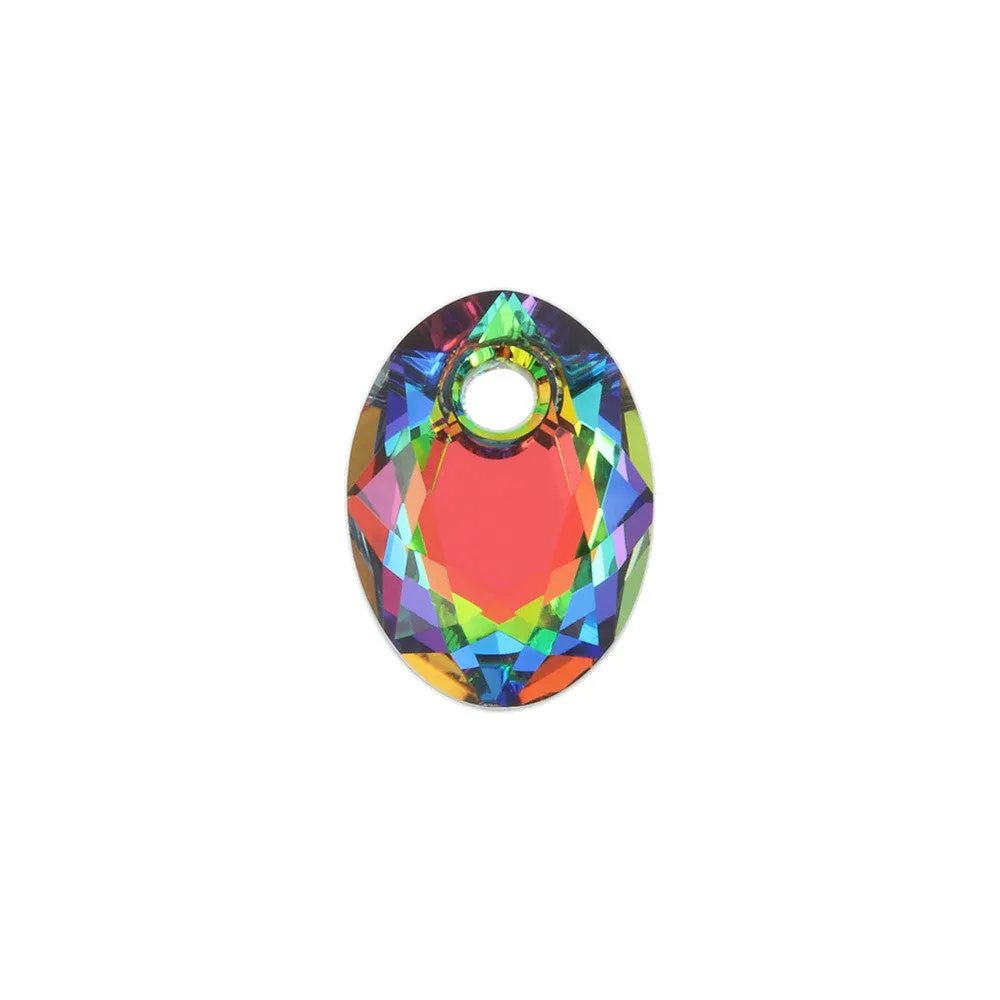 PRESTIGE Crystal, #6438 Elliptic Cut Pendant 9mm, Crystal Vitrail Medium (1 Piece)