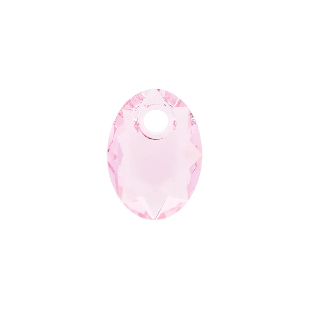 PRESTIGE Crystal, #6438 Elliptic Cut Pendant 9mm, Light Rose (1 Piece)