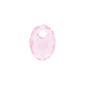 PRESTIGE Crystal, #6438 Elliptic Cut Pendant 9mm, Light Rose (1 Piece)